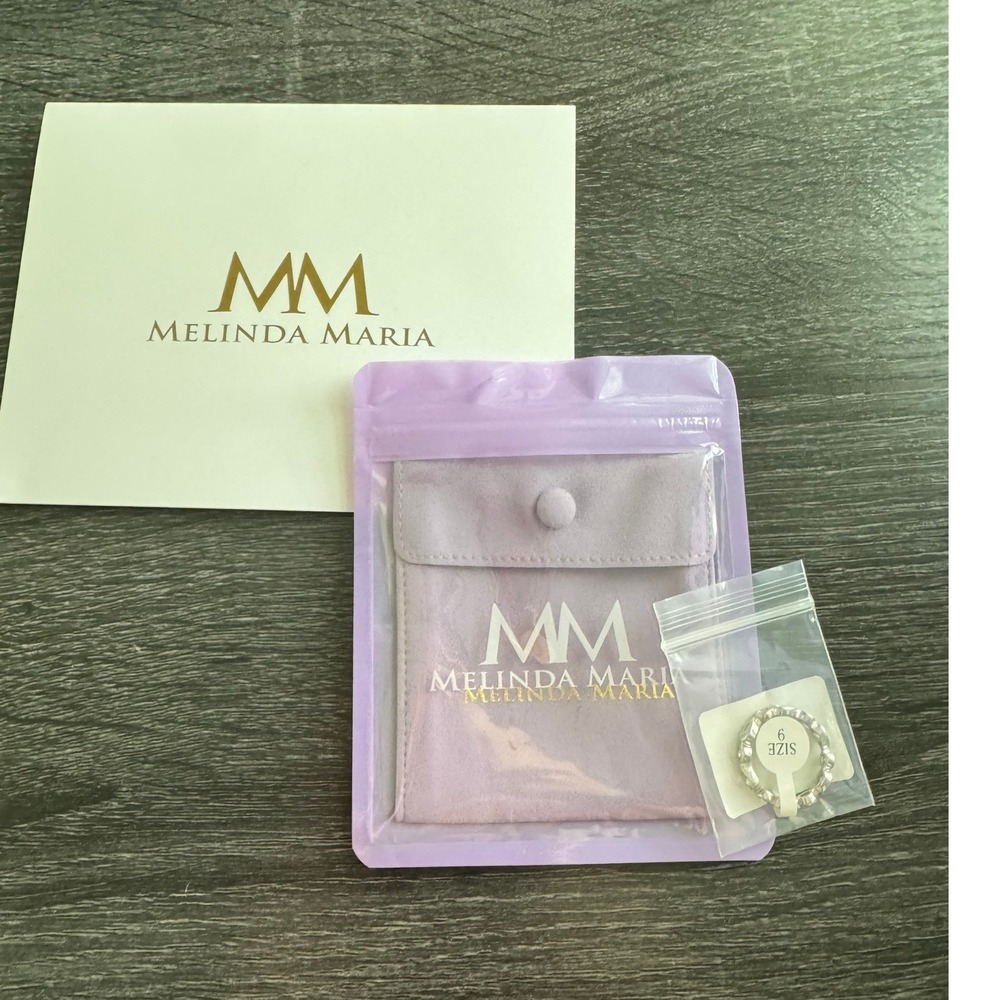 Melinda Maria Isla Ring Silver Size 9 NEW